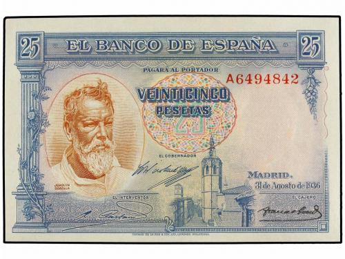 GUERRA CIVIL, ZONA REPUBLICANA. Lote 2 billetes 25 Pesetas. 
