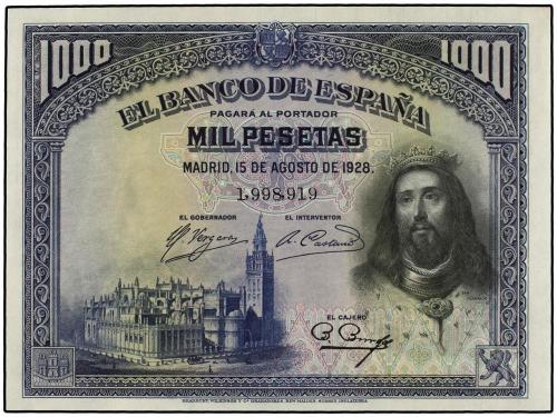 GUERRA CIVIL, ZONA REPUBLICANA. Lote 2 billetes 1.000 Peseta
