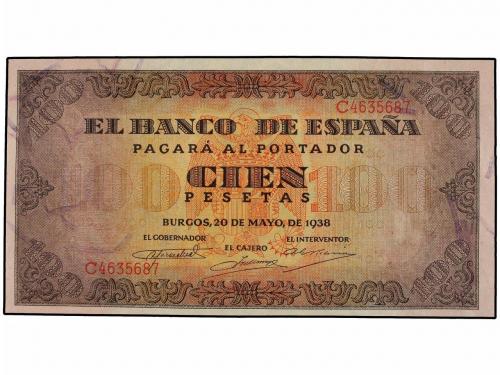 ESTADO ESPAÑOL. Lote 2 billetes 100 Pesetas. 20 Mayo 1938. C