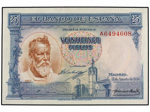 GUERRA CIVIL, ZONA REPUBLICANA. Lote 2 billetes 25 Pesetas.