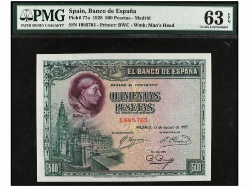 GUERRA CIVIL, ZONA REPUBLICANA. 500 Pesetas. 15 Agosto 1928.