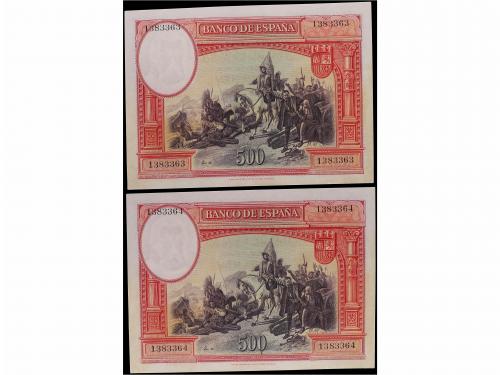 GUERRA CIVIL, ZONA REPUBLICANA. Lote 2 billetes 500 Pesetas.