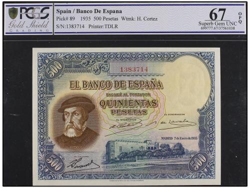 GUERRA CIVIL, ZONA REPUBLICANA. Lote 2 billetes 500 Pesetas.