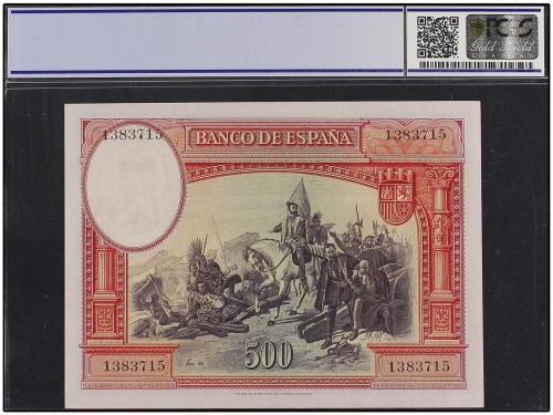 GUERRA CIVIL, ZONA REPUBLICANA. 500 Pesetas. 7 Enero 1935. H