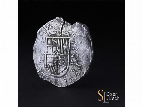 FELIPE II. 8 Reales. 1594. SEVILLA. B. 27,22 grs. Marca de c