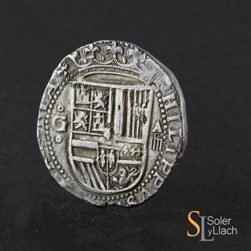 FELIPE II. 4 Reales. GRANADA. A. G roel encima y debajo - Es