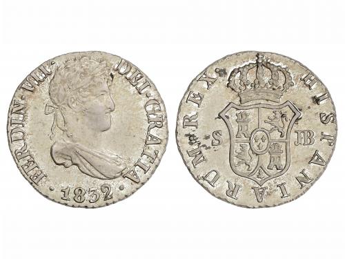 FERNANDO VII. 1/2 Real. 1832. SEVILLA. J.B. 1,51 grs. Brillo
