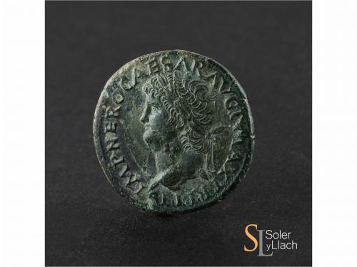 IMPERIO ROMANO. As. Acuñada el 66 d.C. NERÓN. Anv.: IMP. NER