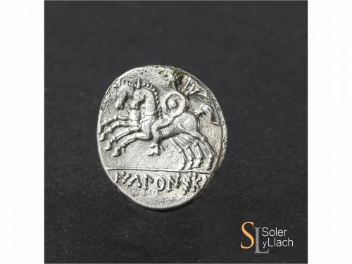 MONEDAS HISPÁNICAS. Denario. 120-20 a.C. ICALCUNSCEN (INIEST