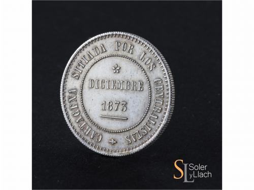 REVOLUCIÓN CANTONAL. 2 Pesetas. 1873. CARTAGENA. 9,15 grs. A
