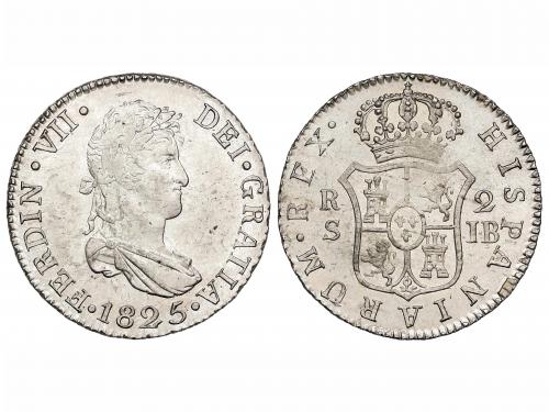 FERNANDO VII. 2 Reales. 1825. SEVILLA. J.B. 6,09 grs. Brillo