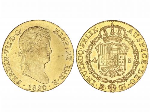FERNANDO VII. 4 Escudos. 1820. MADRID. G.J. 13,48 grs. Pleno