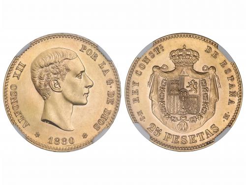 ALFONSO XII. 25 Pesetas. 1880 (*18-80). M.S.-M. 8,06 grs. Pr