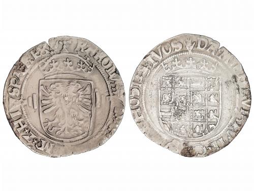 CARLOS I. 1/2 Real de Plata. S/F. AMBERES. BRABANTE. 2,57 gr