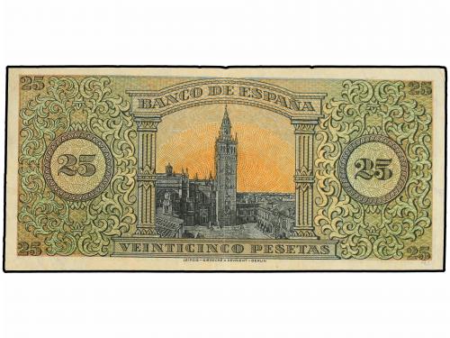 ESTADO ESPAÑOL. 25 Pesetas. 1938. Giralda de Sevilla. Serie 