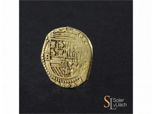 FELIPE III. 1 Escudo. 1602. BARCELONA. 3,23 grs. Fecha compl