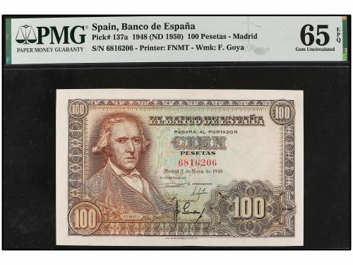 ESTADO ESPAÑOL. Lote 2 billetes 100 Pesetas. 2 Mayo 1948. Ba