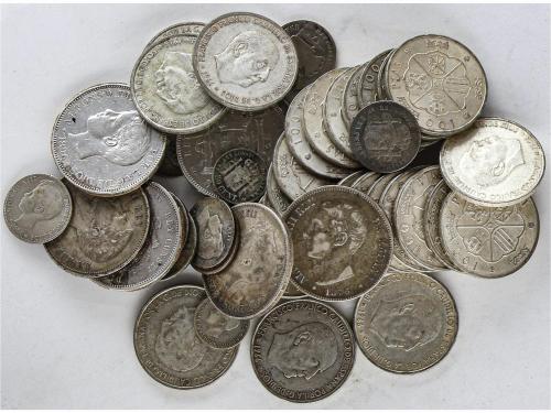 LOTES y COLECCIONES. Lote 69 monedas 50 Céntimos a 100 Peset