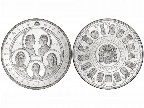V CENTENARIO. 10.000 Pesetas. 1989. 168,75 grs. AR. I Serie: