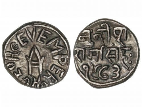 INDIA. Rupia. 1973VS (1916). RAM SINGH, en nombre del rey JO