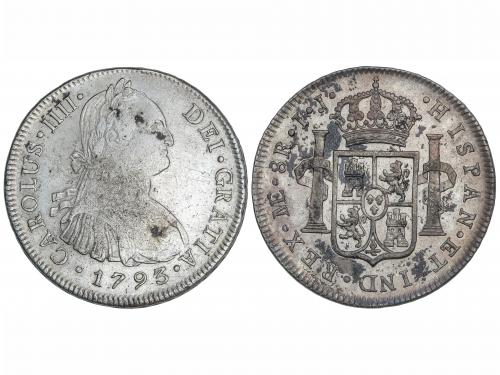 CARLOS IV. 8 Reales. 1793. LIMA. I.J. 26,81 grs. (Pequeñas o