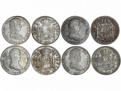 FERNANDO VII. Lote 4 monedas 8 Reales. 1813, 1816, 1817 y 18