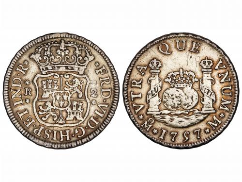 FERNANDO VI. 2 Reales. 1757. MÉXICO. M. 6, 67 grs. Columnari