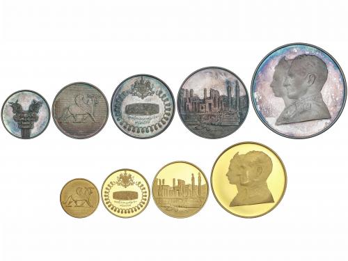 IRÁN. Serie 9 monedas 25 a 2.000 Rials. 1971. SHA REZA PAHLA