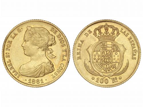 ISABEL II. 100 Reales. 1861. MADRID. 8,40 grs. (Golpecitos).