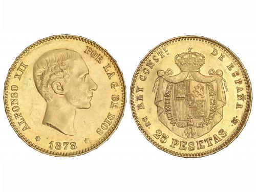 ALFONSO XII. 25 Pesetas. 1878 (*18-7(8)). D.E.-M. El 8 de la