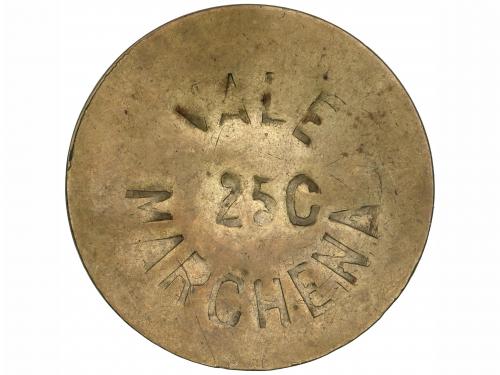 EMISIONES LOCALES GUERRA CIVIL. 25 Céntimos. MARCHENA. Latón