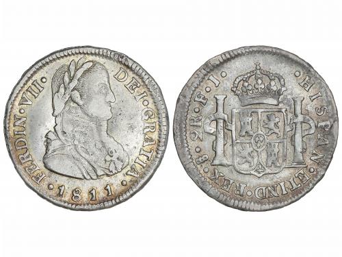 FERNANDO VII. 2 Reales. 1811. SANTIAGO. F.J. 6,74 grs. Busto
