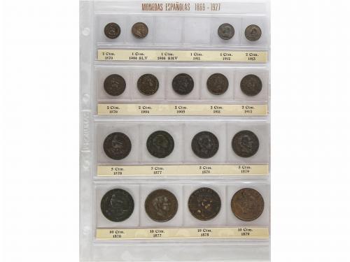 LOTES CENTENARIO. Lote 17 monedas 1 a 10 Céntimos. GOBIERNO 