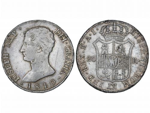 JOSÉ NAPOLEÓN. 20 Reales. 1810. MADRID. A.I. 26,12 grs. Águi