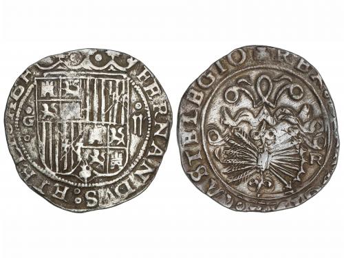 REYES CATÓLICOS. 2 Reales. GRANADA. Anv.: G entre roeles - E