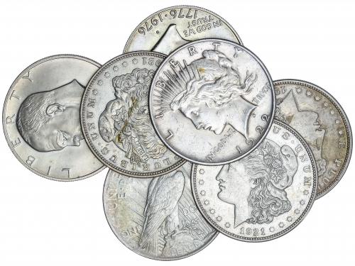 ESTADOS UNIDOS. Lote 14 monedas 1 Dólar. 1879, 86, 1921 (4),