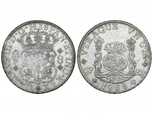 CARLOS III. 8 Reales. 1768. MÉXICO. M.F. 26,87 grs. Columnar