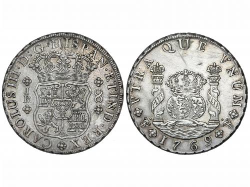 CARLOS III. 8 Reales. 1769. POTOSÍ. J.R. 26,73 grs. Columnar