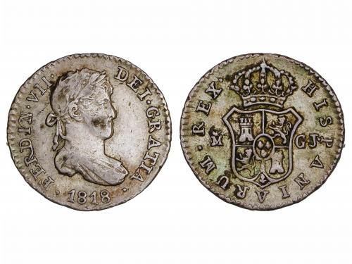 FERNANDO VII. 1/2 Real. 1818. MADRID. G.J. 1,35 grs. AC-372.