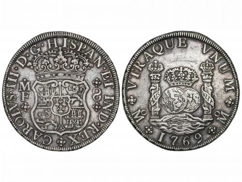 CARLOS III. 8 Reales. 1769. MÉXICO. M.F. 26,82 grs. Columnar
