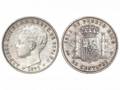 ALFONSO XIII. 20 Centavos de Peso. 1895. PUERTO RICO. P.G.-V