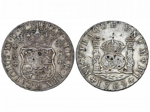 CARLOS III. 8 Reales. 1769. LIMA. J.M. 26,79 grs. Columnario
