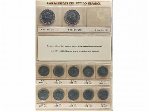 ESTADO ESPAÑOL. Lote centenares de monedas. En tres álbumes.