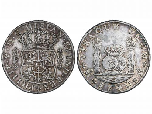 FELIPE V. 8 Reales. 1740. MÉXICO. M.F. 26,63 grs. Columnario