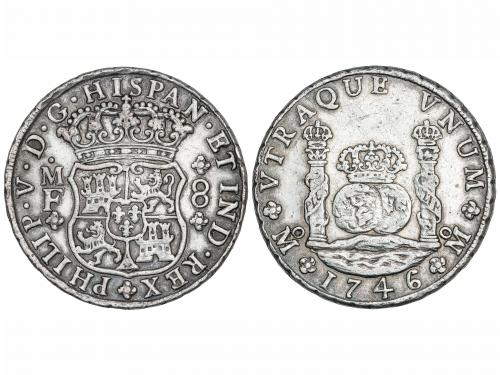 FELIPE V. 8 Reales. 1746. MÉXICO. M.F. 26,86 grs. Columnario