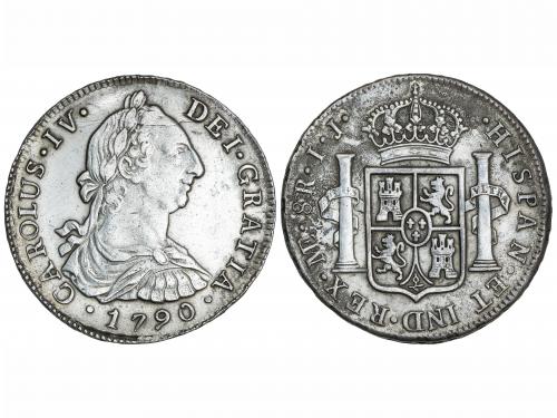 CARLOS IV. 8 Reales. 1790. LIMA. I.J. 26,76 grs. Busto de Ca