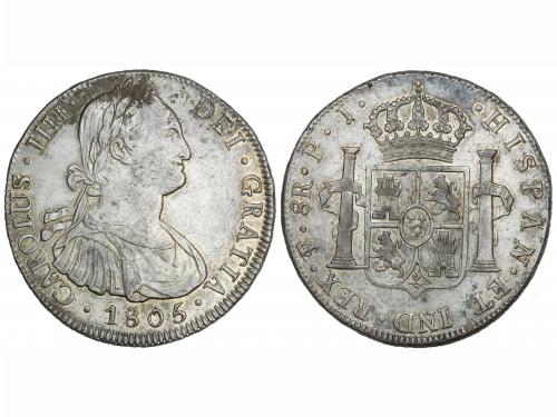 CARLOS IV. 8 Reales. 1805. POTOSÍ. P.J. 26,90 grs. (Pequeñas