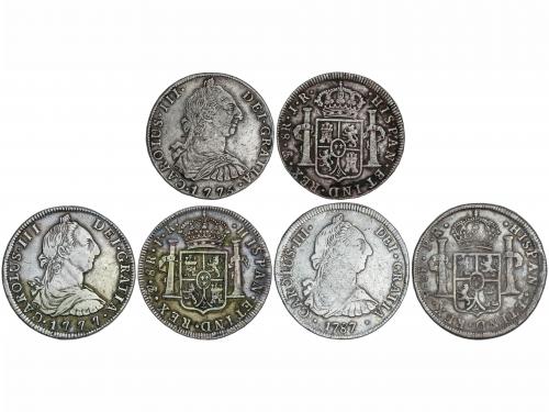 CARLOS III. Lote 3 monedas 8 Reales. 1775, 1777 y 1787. POTO
