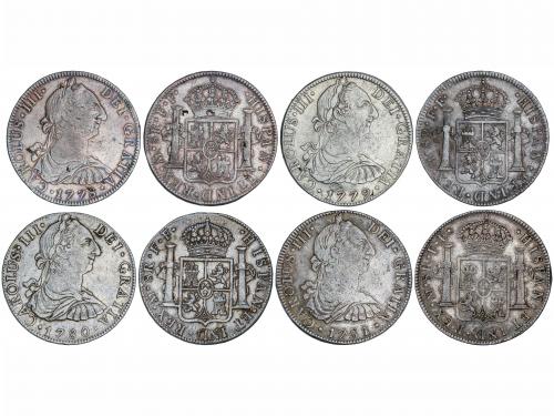 CARLOS III. Lote 4 monedas 8 Reales. 1778, 1779, 1780 y 1781