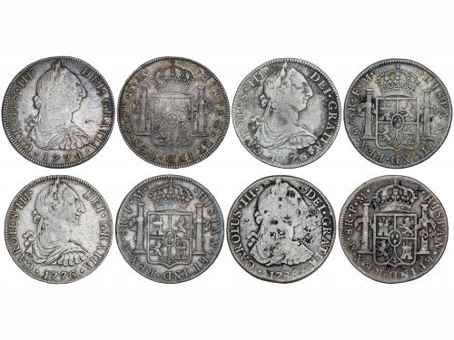 CARLOS III. Lote 4 monedas 8 Reales. 1774, (2x) 1776 y 1785.